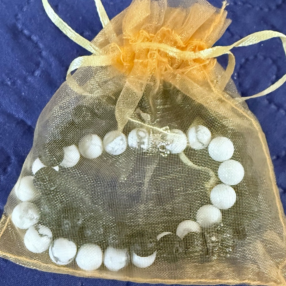 White and Black Beaded Bracelet
